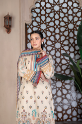 3-PC Unstitched Airjet Printed Lawn Bamber Crinkle Dupatta Rang e Bahar By Wania | WL-459
